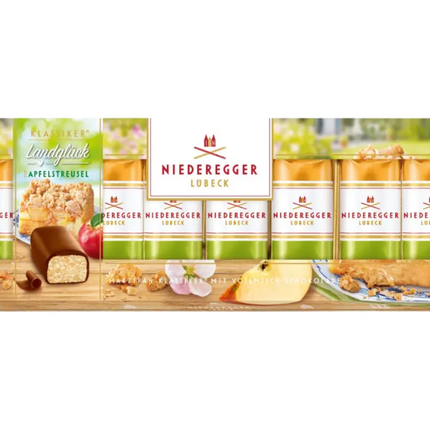 Niederegger Dark Chocolate Covered Apple Crumble Flavour Marzipan Mini Loaves In Gift Box 100g