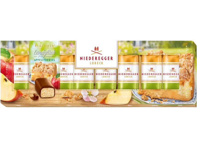 Niederegger Dark Chocolate Covered Apple Crumble Flavour Marzipan Mini Loaves In Gift Box 100g