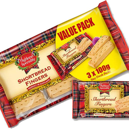 Highland Shortbread Fingers 3X100G X 18