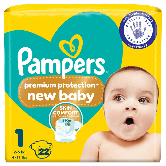Pampers Premium Protection New Baby Size 1 Carry Pack 22s