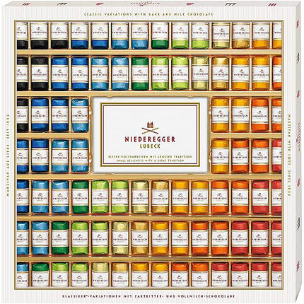 Niederegger Giant Gift Box Of Assorted Chocolate Covered Marzipan Mini Loaves 10 Flavours 1 x 1.075k