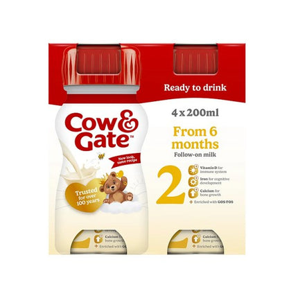 Cow&Gate Follow On Milk 6 Months+ 4X200Ml
