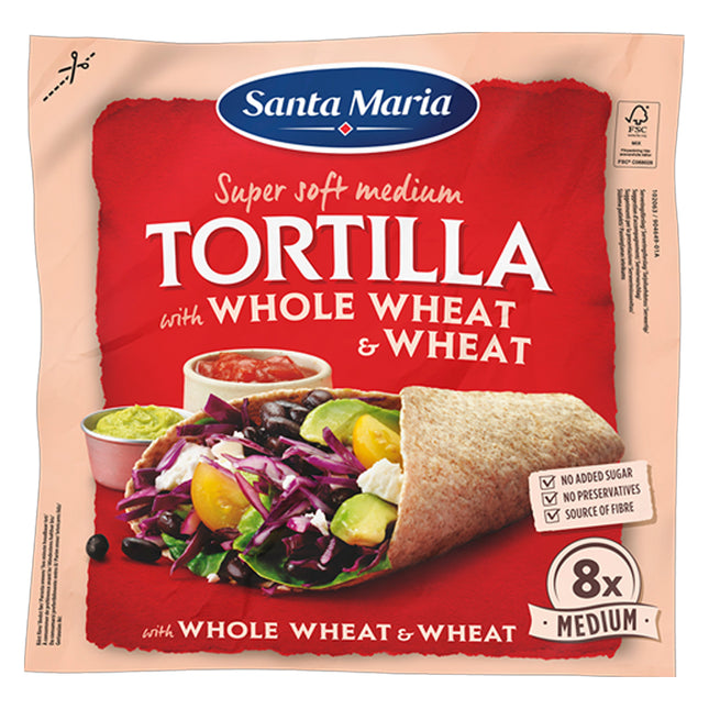 Santa Maria 8 Wholemeal Tortilla 320g