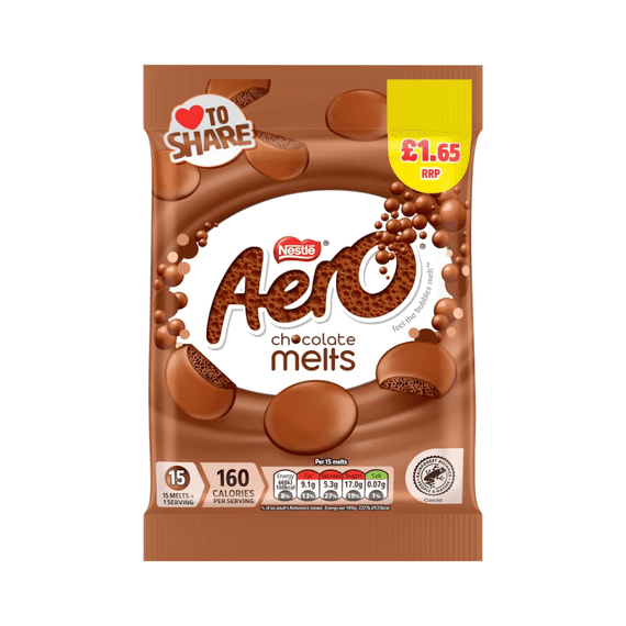 Aero Melts Milk Chocolate Bag PMP £1.65 80g