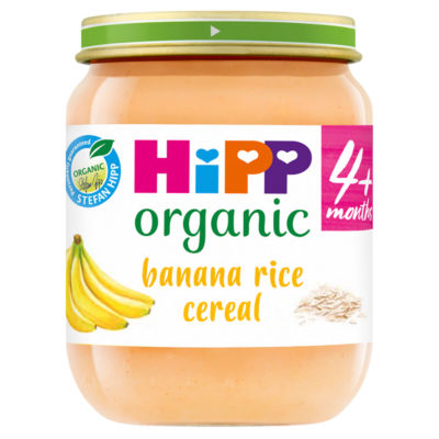 HiPP Organic Banana Rice Cereal Baby Food Jar 6+ Months 125g- H1