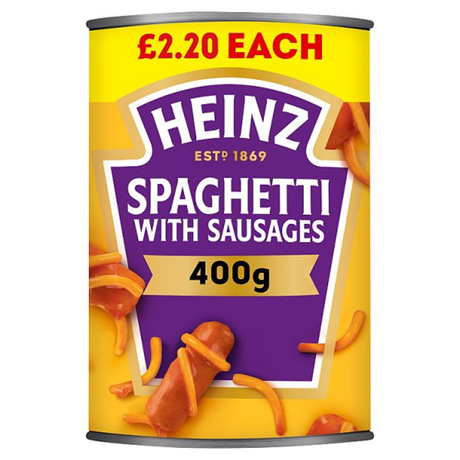 Heinz Spaghetti & Sausages PMP £2.20 400g