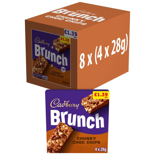 Cadbury Brunch Bar Chocolate Chip Cereal Bars PMP £1.39 112g