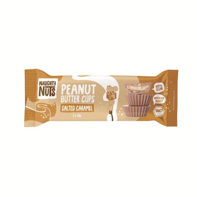 Naughty Nuts Peanut Butter Cups With Salted Caramel Filling 39G