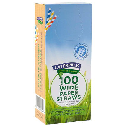 Caterpack Enviro Paper Straws Wide 100s