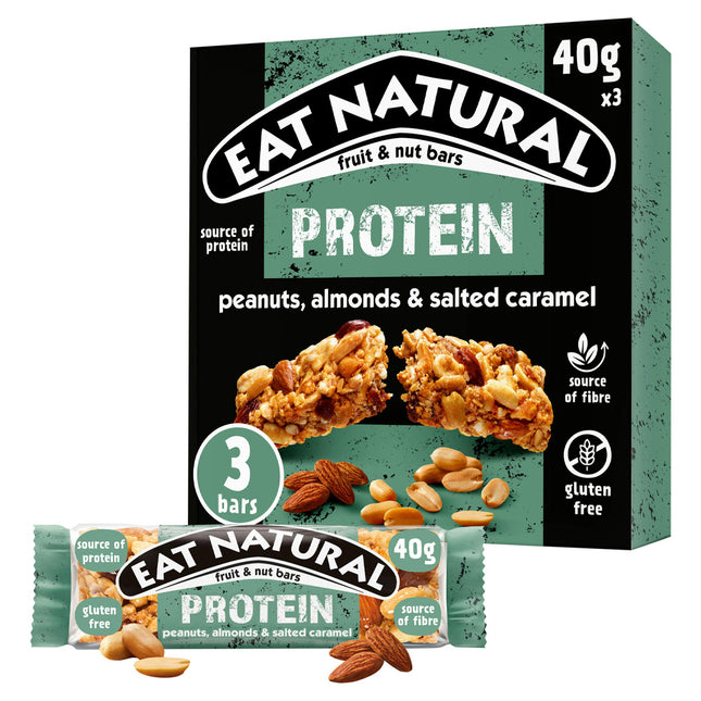 EAT NATURAL 3erPROTEIN Erdnüsse, Mandeln & Salted Caramel (3x40g)