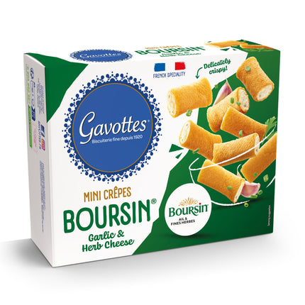 Gavottes Mini Crepes filled with Boursin (Garlic & Herbs) 80g