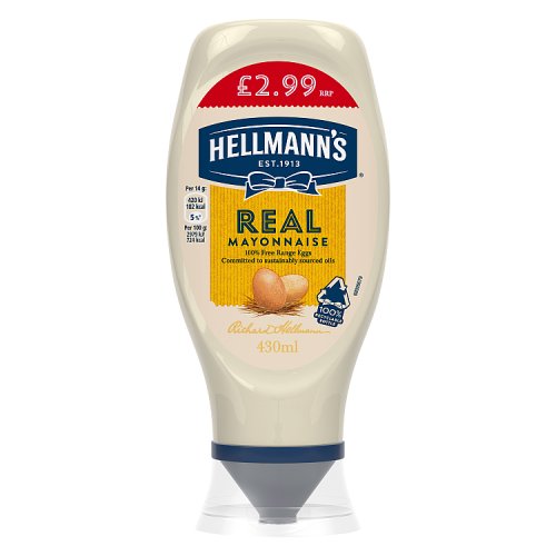 Hellmann's Mayo Squeezy Real 8x430ml PMP £2.99