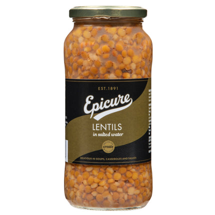 Epicure Lentils in Salted Water Jar 540G
