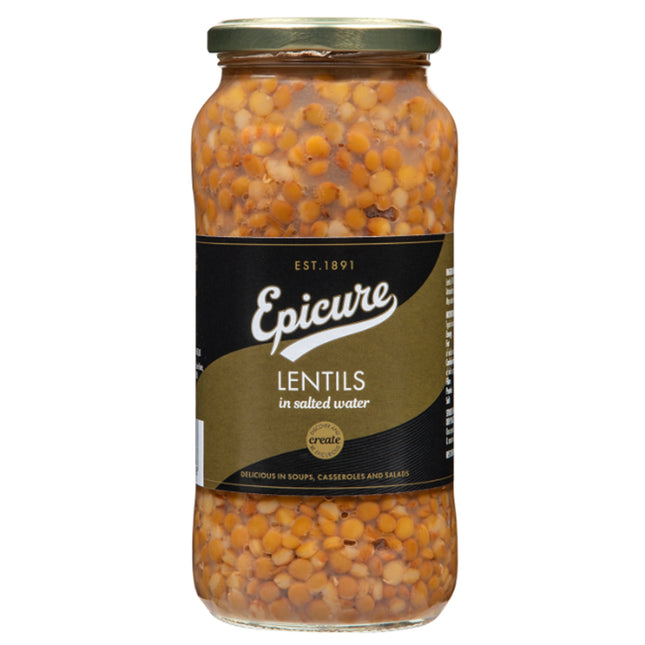 Epicure Lentils in Salted Water Jar 540G