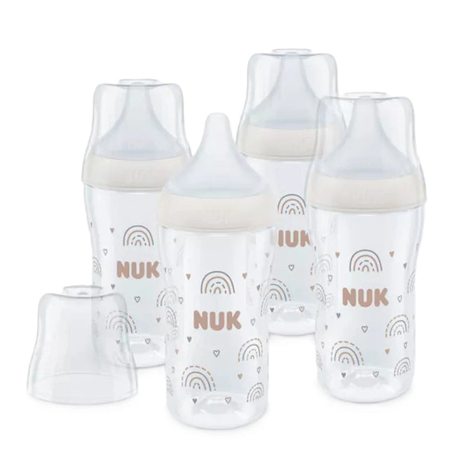 Nuk Perfect Match Temperature Control Bottle 260Ml Rainbow 4 Pack