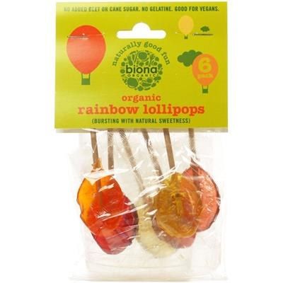 Biona Organic Rainbow Lollies No Added Sugar 6 Pack x 6 Lollies