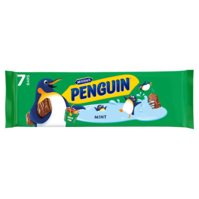 McVitie's Penguin Mint Biscuit Bar 7 x 24.6g