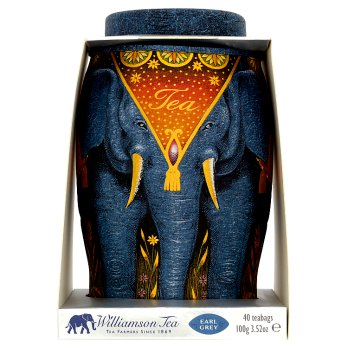 Williamson Tea Large Elephant Grey Containing Earl Grey 40 Teabags 100g