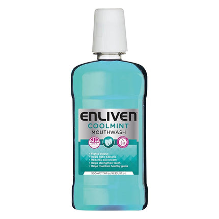 Enliven Mouthwash 500ml Coolmint (Blue) (Alcohol Free)
