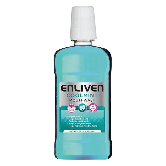 Enliven Mouthwash 500ml Coolmint (Blue) (Alcohol Free)