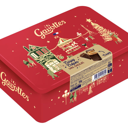Gavottes Christmas Tin: Dark Chocolate Crépes Dentelle 180g
