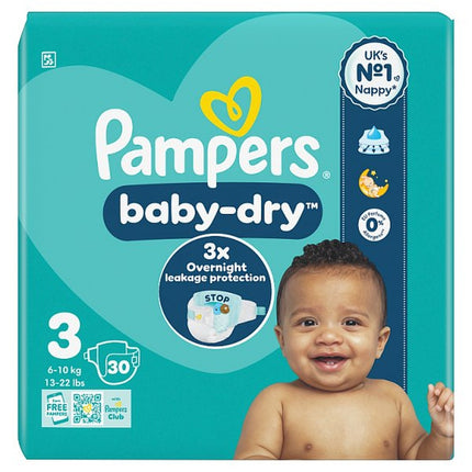 Pampers Baby Dry Taped Carry Pack Size 3 30S
