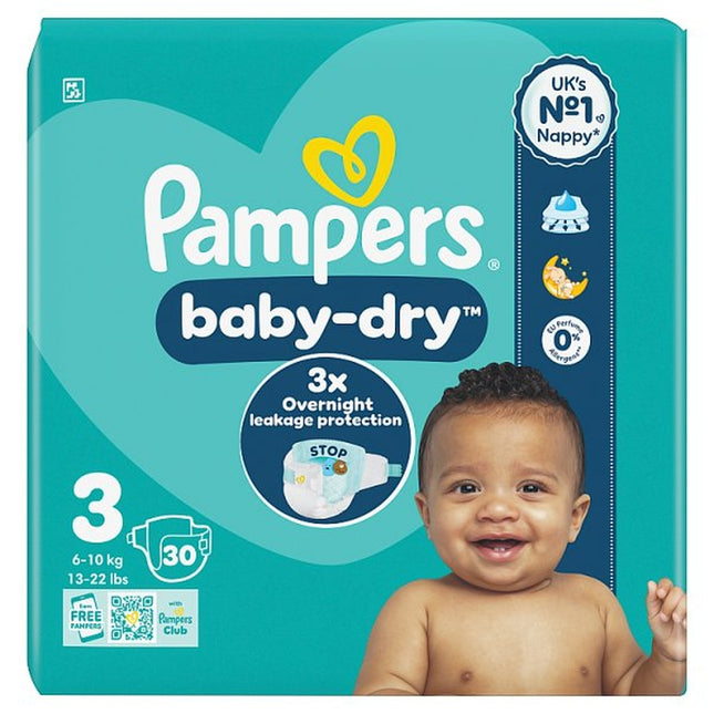 Pampers Baby Dry Taped Carry Pack Size 3 30S