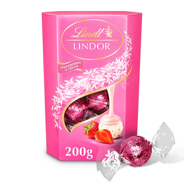Lindt Lindor Strawberries & Cream Cornet 200G