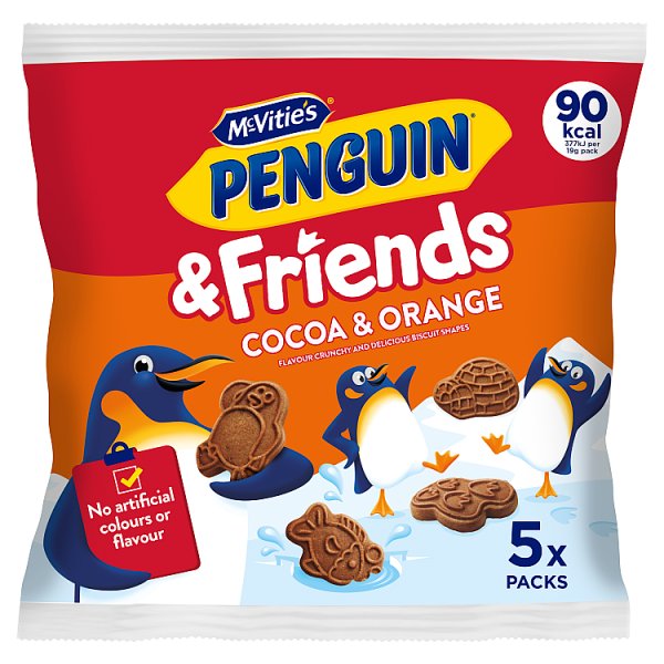 McVitie's Mini Penguin Cocoa & Orange Multipack Biscuits 5 x 20g