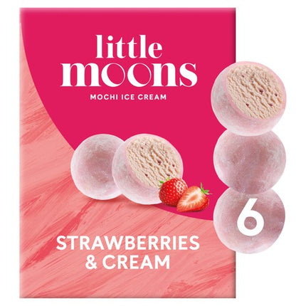Little Moons Strawberries & Cream Mochi Ice Cream 6ct