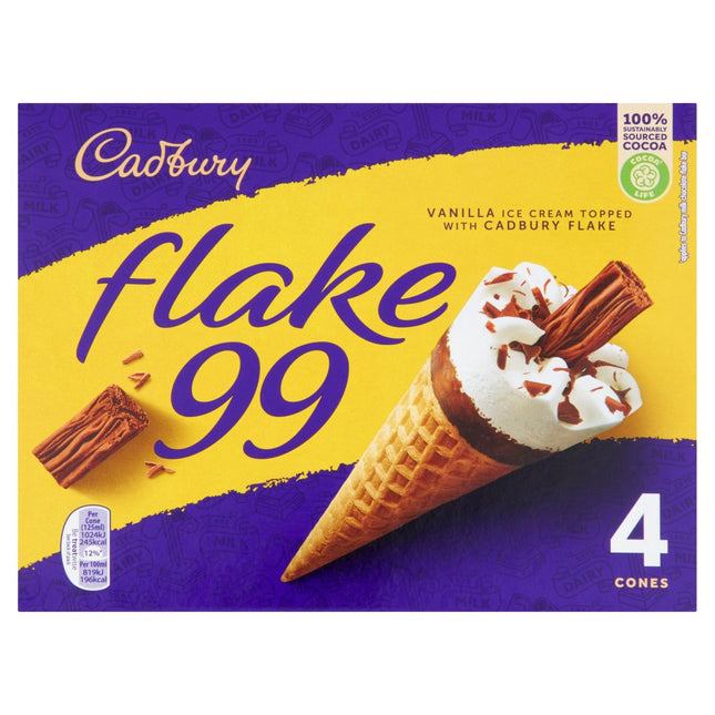 Cadbury Flake Cones 4Pk 4X125ML