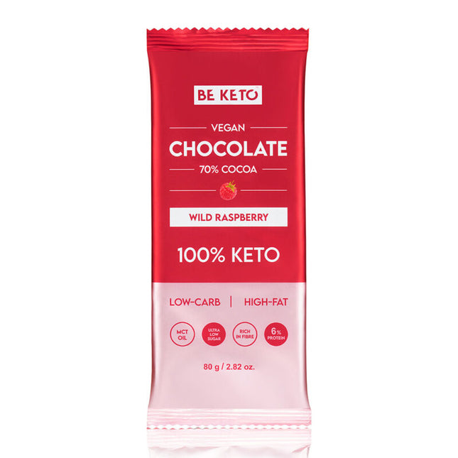 BeKeto Vegan Keto Chocolate Wild Raspberry 80g