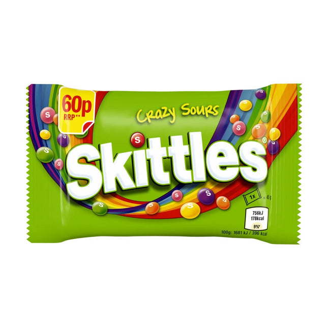 Skittles Crazy Sours Sweets Bag £0.65 PMP 45g