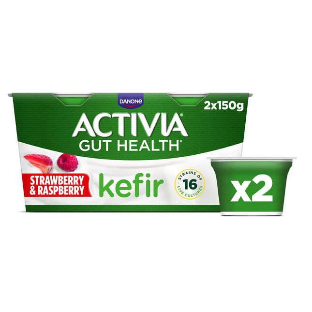 Activia Strawberry Raspberry Kefir Yogurt 2X150G