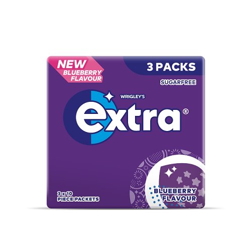 Extra Blueberry OTC 10 Piece 3 Pack 3ct Case 42g