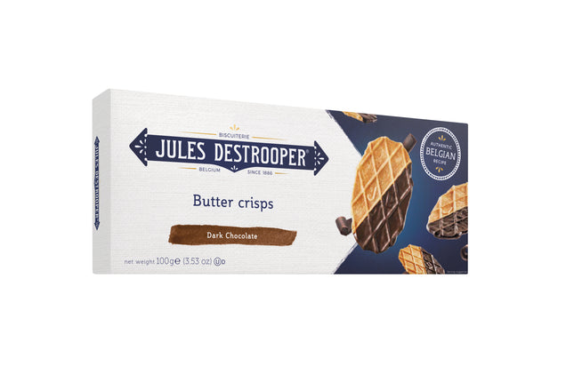 Jules Destrooper Butter Crisps with Dark Belgian Chocolate 100g