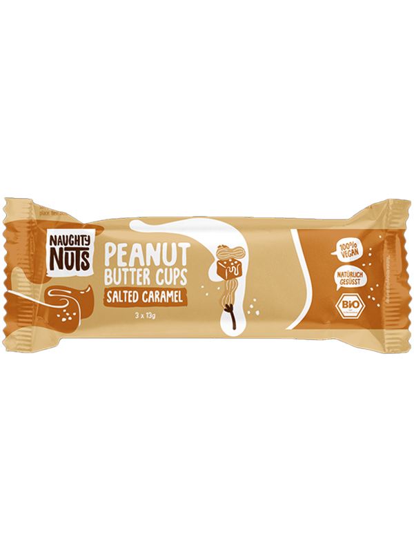 Naughty Nuts Nut Butter Cups With Peanut Butter Salted Caramel Filling 39g