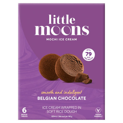 Little Moon Vegan Belgian Chocolate Mochi Ice Cream 6ct