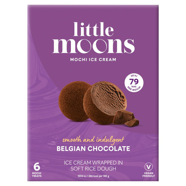 Little Moon Vegan Belgian Chocolate Mochi Ice Cream 6ct