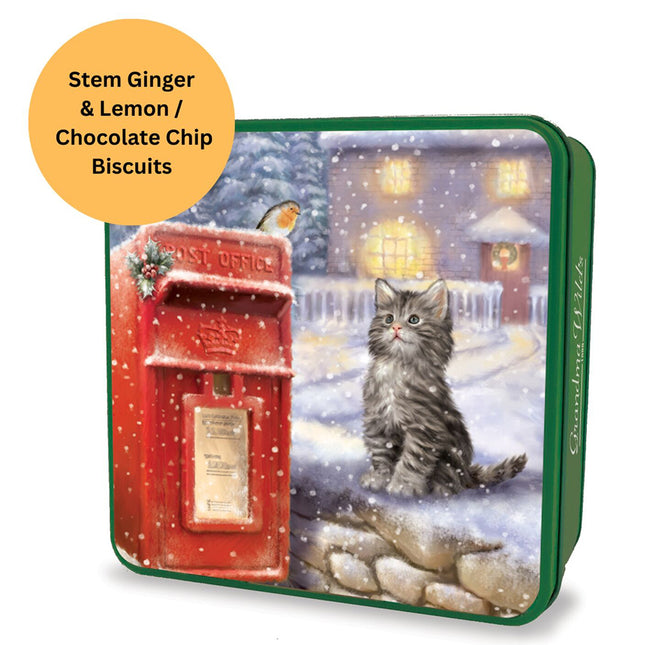 Grandma Wild's Embossed Kitten & Post Box Tin 200g