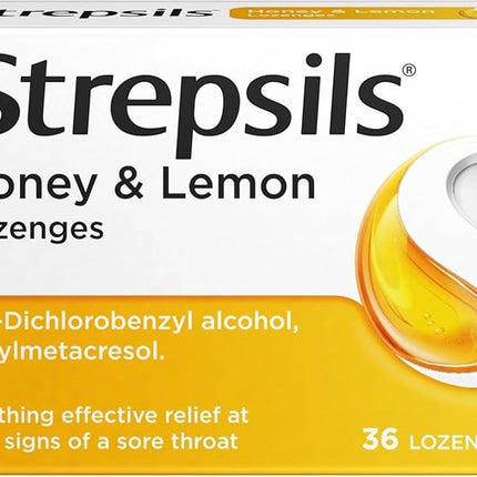 Strepsils Honey & Lemon Lozenges for Sore Throat 36s