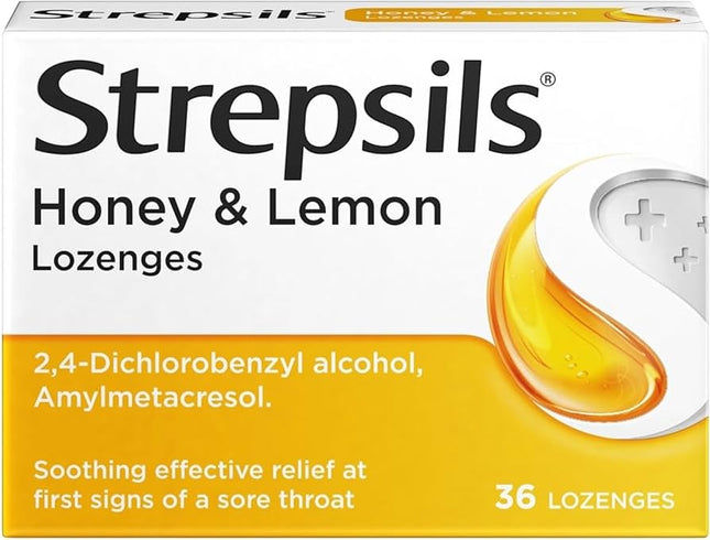 Strepsils Honey & Lemon Lozenges for Sore Throat 36s