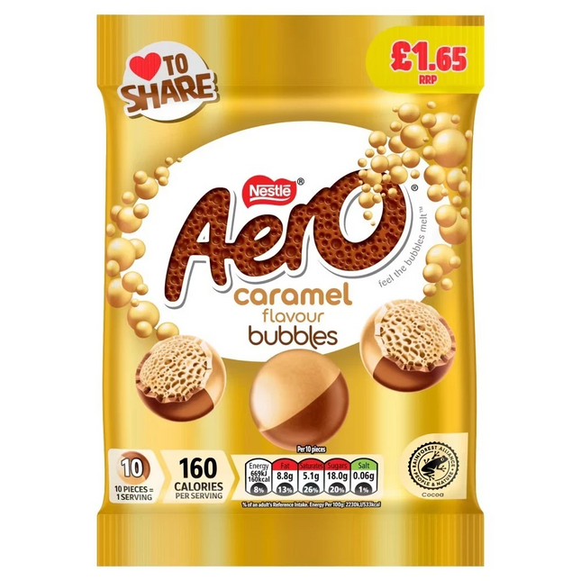 AERO Caramel Flavour Bubbles 80g PMP £1.65