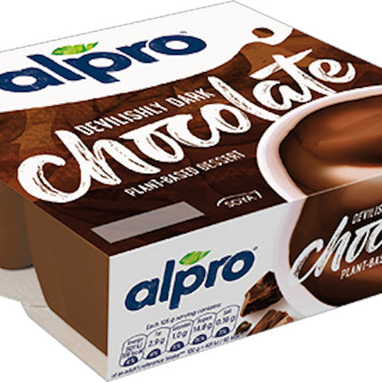 Alpro Devilishly Dark Chocolate Dessert 4 x 125ml
