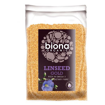 Biona Organic Linseed Gold A Rich Source Of Omega 3 Paper Packaging 500g