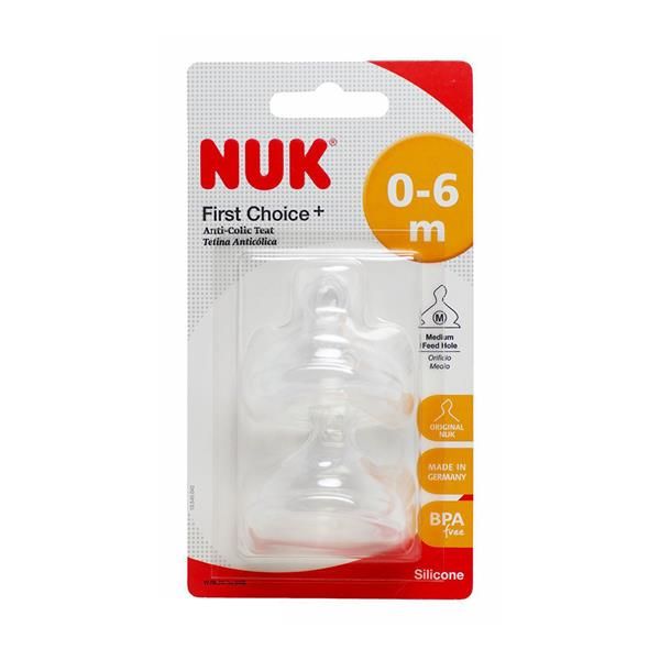 Nuk First Choice + Silicone Teat Size 1 Medium 2 Pack