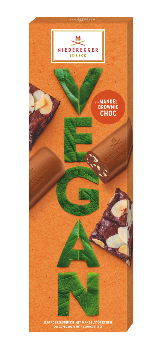 Niederegger Vegan Brownie Alternative To Milk Chocolate Praline Loaves With Almond Brownie Pieces
