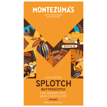 Montezumas Splotch 54% Milk With Butterscotch Bars 25g