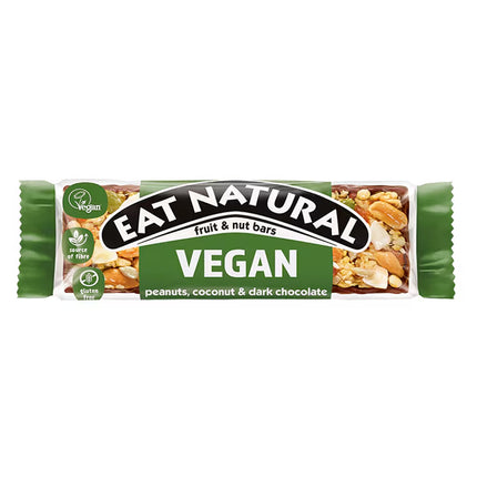 Eat Natural FRUIT AND NUTS BARS VEGAN PEANUTS COCONUT <(>&<)> CHOCO T1X12 40g