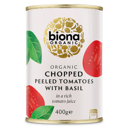 Biona Organic Chopped Tomatoes With Fresh Basil 400g